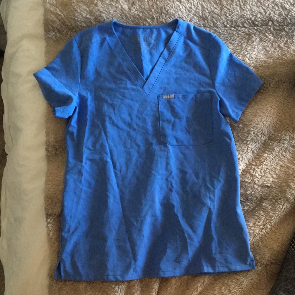 FIGS XS CEIL BLUE CATARINA TOP